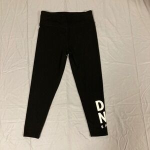 DKNY Sport Black Cropped Leggings Athletic Activewear Size L